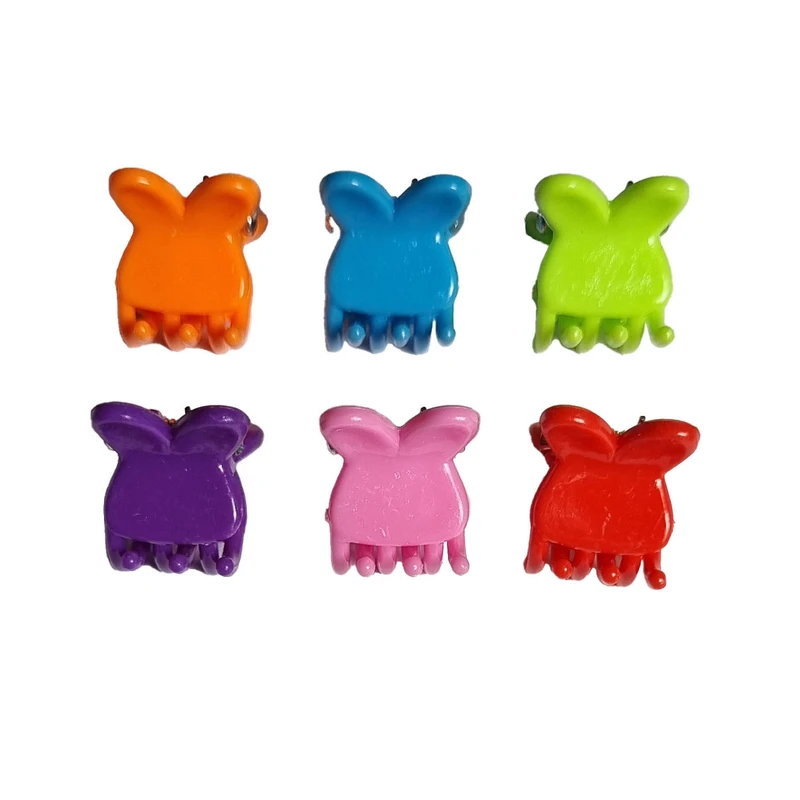 گیره مو دخترانه مدل خرگوشی کد 206 بسته 6 عددی