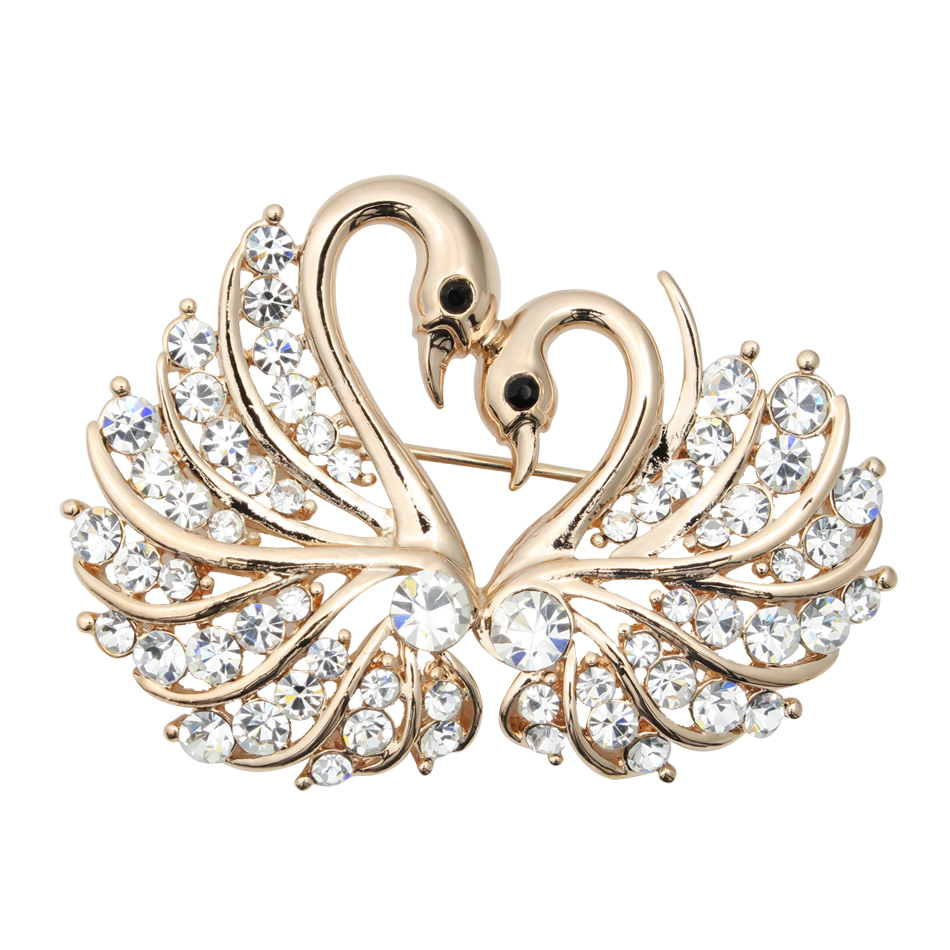 گل سینه زنانه مدل قو کد  brfp-371