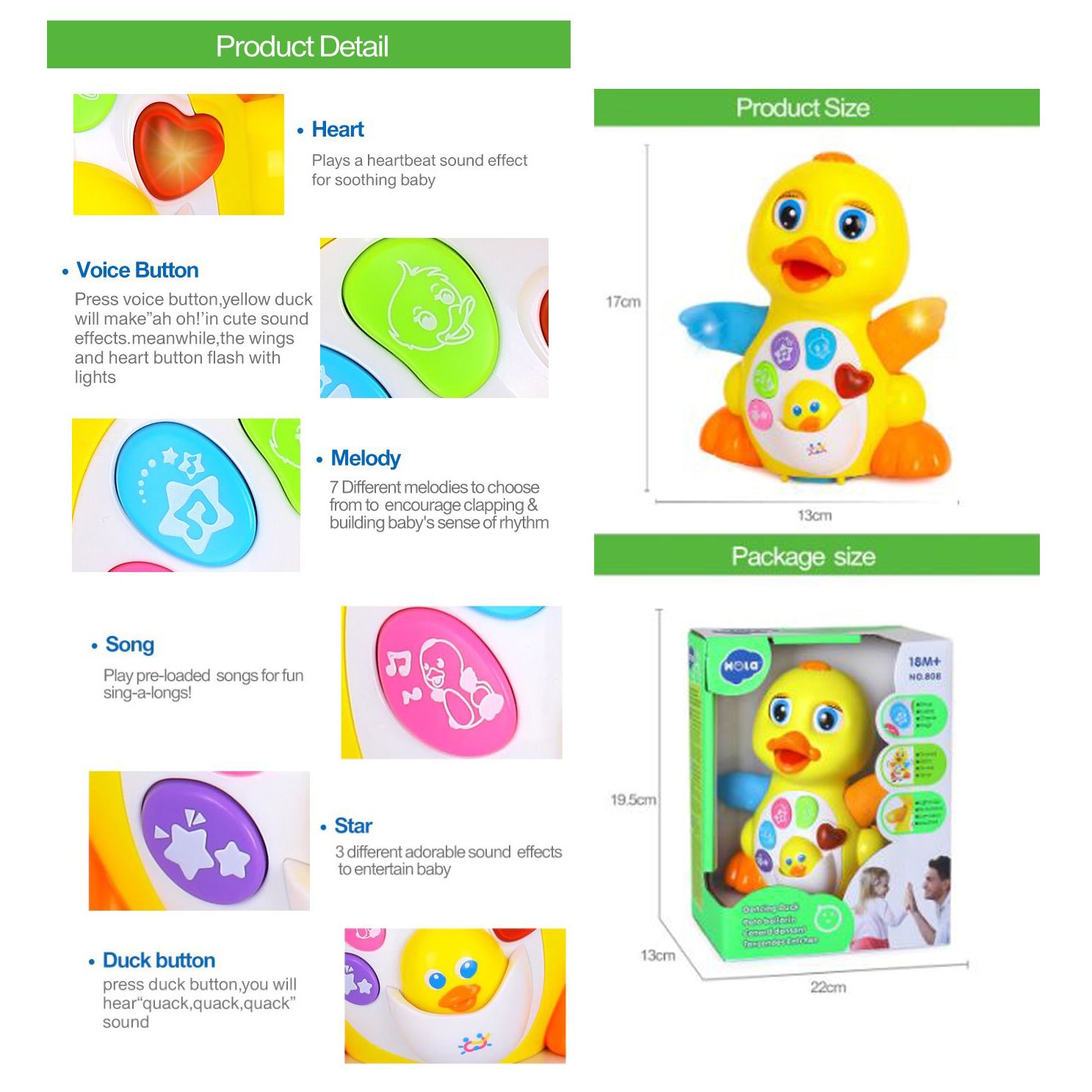 بازی آموزشی موزیکال هولا مدل Dancing Duck -  - 6