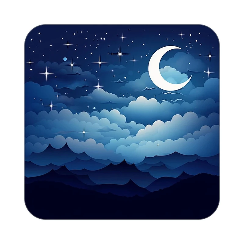 زیر لیوانی کاکتی طرح ماه و ستاره مدل mp53199