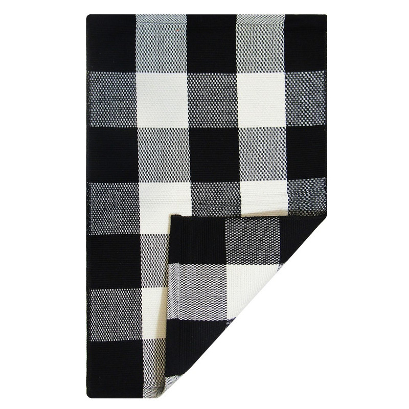 گلیم ماشینی هوم اند لایف مدل سیمیا طرح شطرنجی کد 45-70