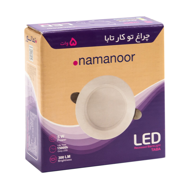 پنل سقفی ال ای دی 5 وات نمانور مدل توکار