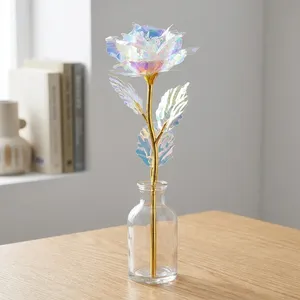گل مصنوعی رز مدل M01، ابعاد 9×9×23 سانتی‌متر، وزن 90 گرم، جنس PVC، 7 رنگ پلاستیک طلقی و فشرده