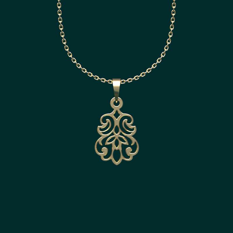 گردنبند طلا 18 عیار زنانه مدوپد مدل هندسی کد TT2-1-1183