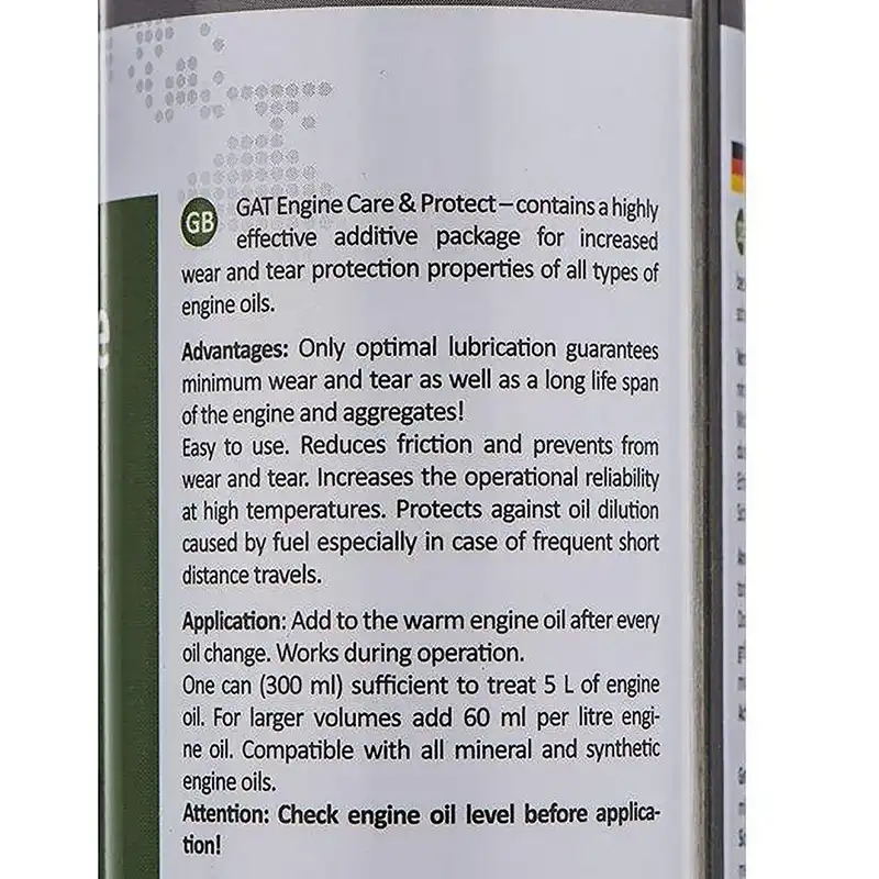 مکمل روغن موتور خودرو گات مدل Engine Care and Protect-62001 حجم 300 میلی لیتر