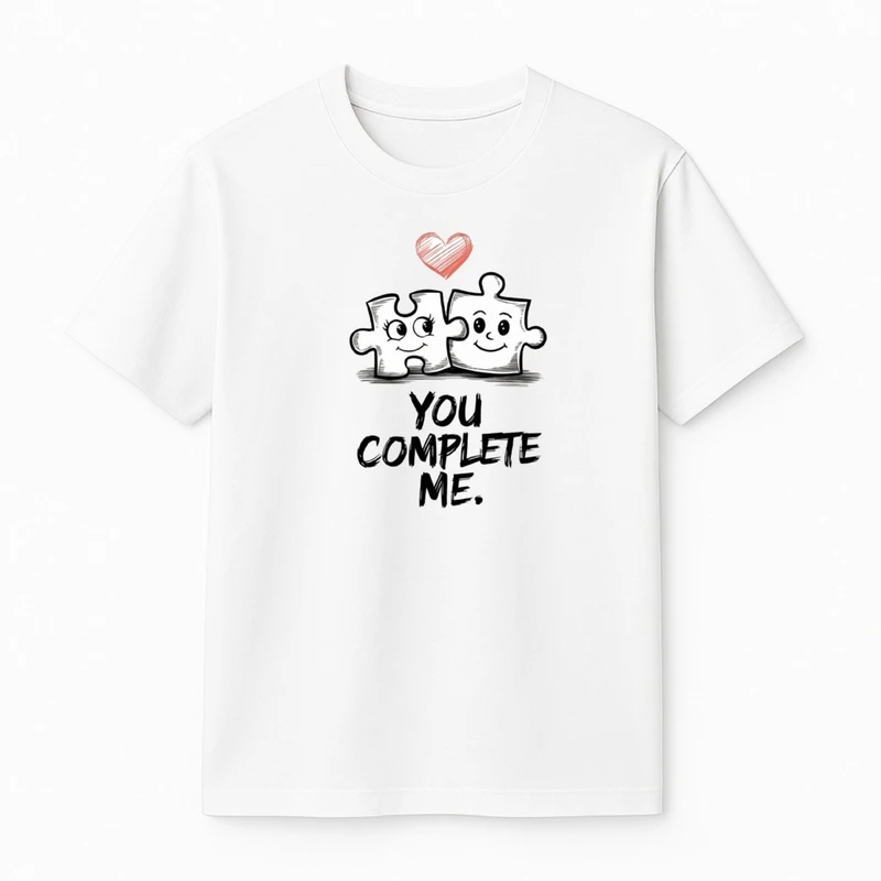 تی‌شرت آستین کوتاه پسرانه مدل پازل عاشق کد v1 