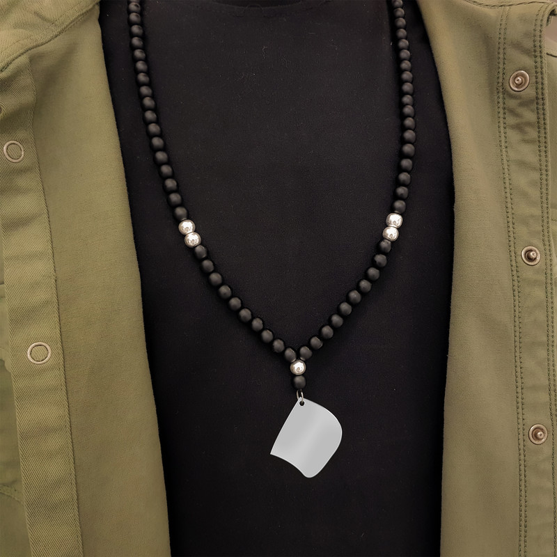 گردنبند نقره مردانه لیردا مدل نقطه نستعلیق کد N 01 گردنبند نقره مردانه لیردا مدل نقطه نستعلیق کد N 01