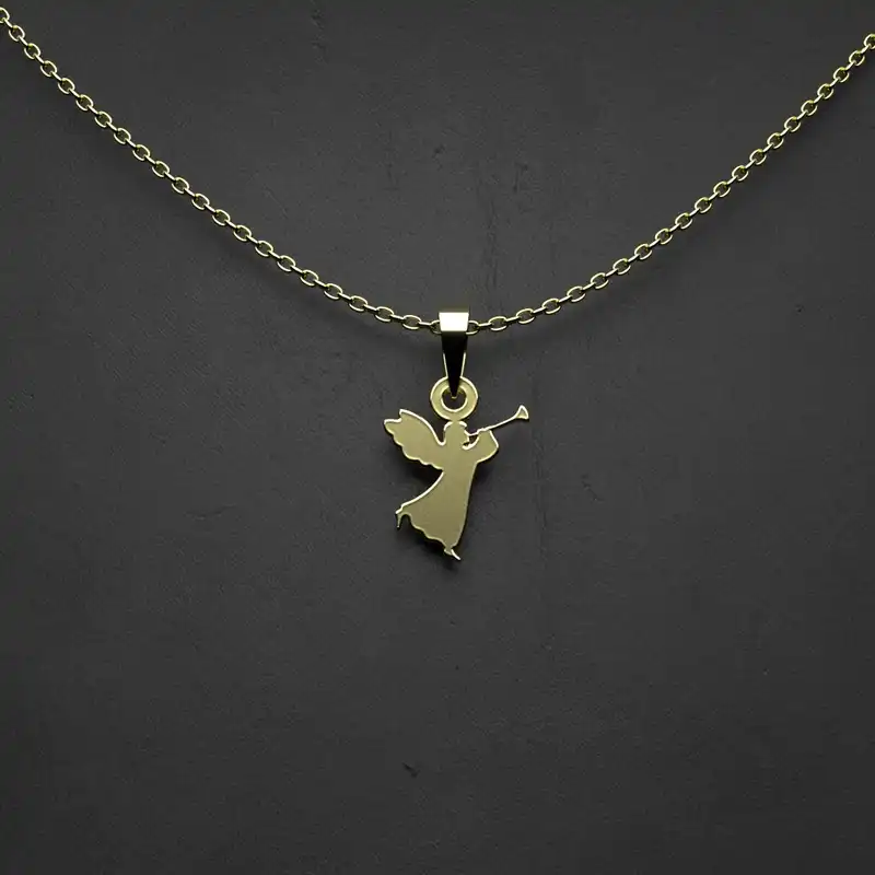 گردنبند طلا 18 عیار زنانه مدوپد مدل  طرح فرشته کد DD1195