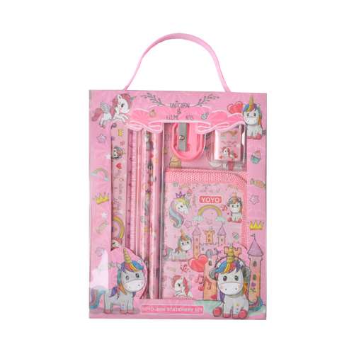 بسته لوازم تحریر طرح یونیکورن مدل YOYO-8006 مجموعه 6 عددی