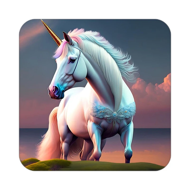 زیر لیوانی کاکتی طرح اسب تک شاخ و یونیکورن مدل mp29369