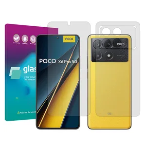 Glass pro Resistant model transparent screen protector suitable for Xiaomi Poco X6 Pro mobile phone along with the back of the phone