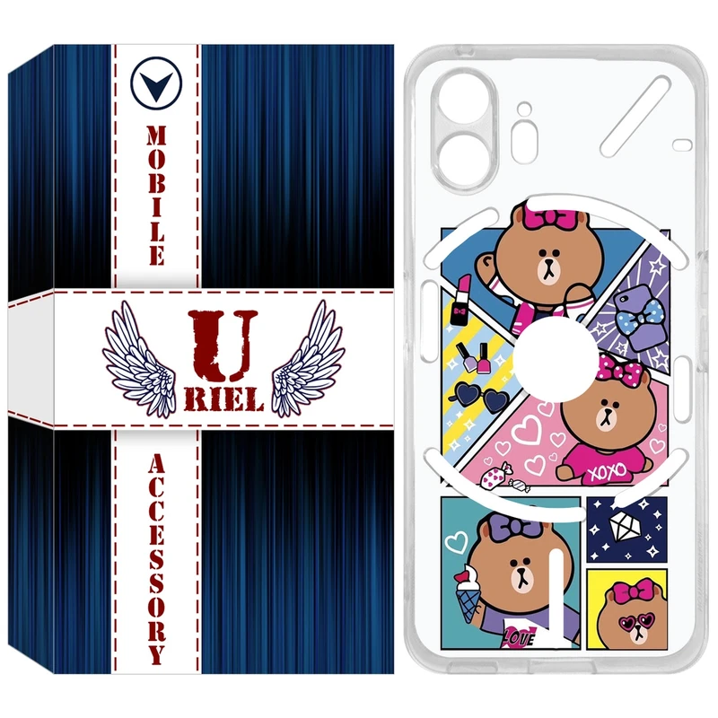 کاور یوریل مدل Clear کد 13 طرح Brown مناسب برای گوشی موبایل ناتینگ فون Nothing Phone 2