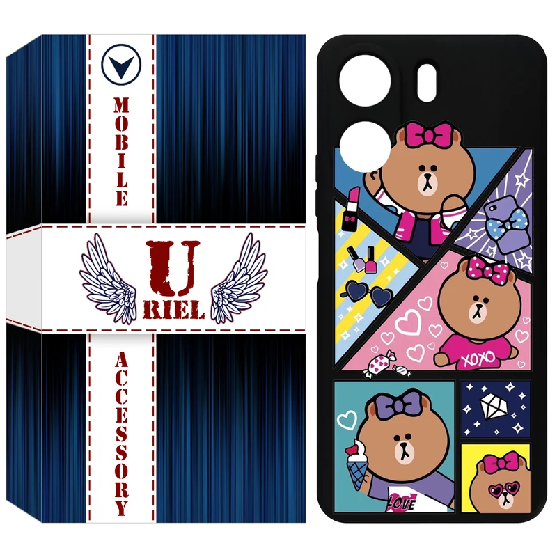 کاور یوریل قاب مدل KSH کد 13 طرح Brown مناسب برای گوشی موبایل شیائومی Redmi 13C 4G / Poco C65