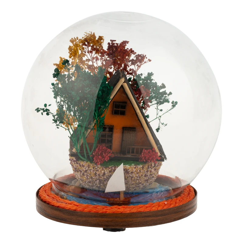 چراغ رومیزی مدل کلبه جنگلی پاییزی 01