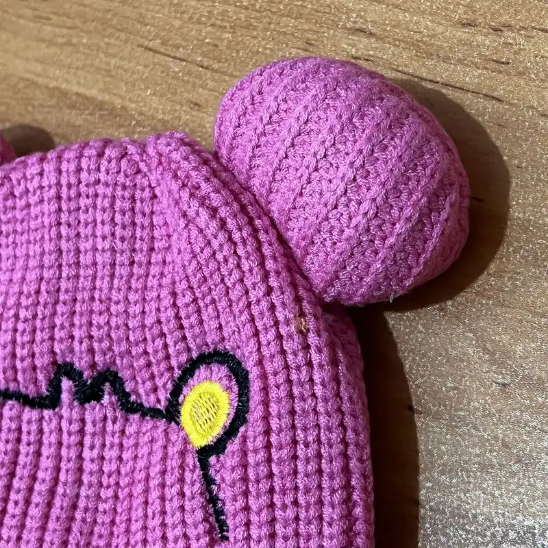 کلاه بافتنی بچگانه مدل تدی بند دار فانتزی کد PI N DA R K