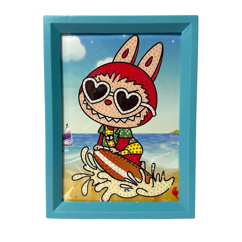 بازی آموزشی مدل ساخت تابلو نقاشی الماسی قاب دار طرح لبوبو