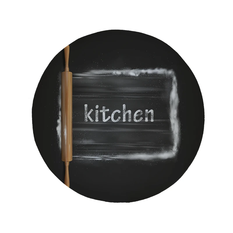  پادری مدل دایره طرح Kitchen کد 8328  سایز 90 × 90 سانتی متر