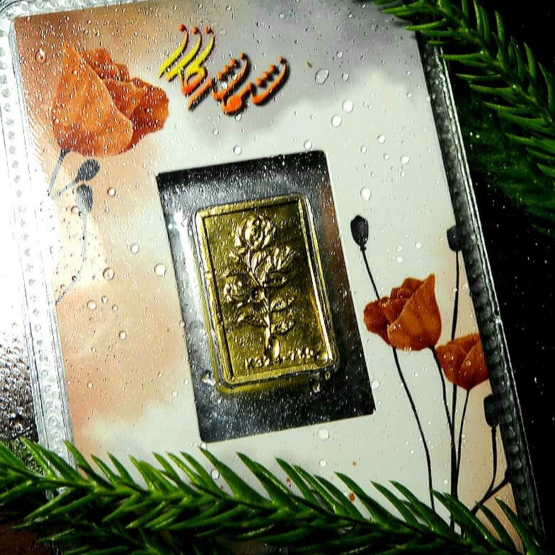 شمش طلا 18 عیار مدل گل شقایق کد N3 شمش طلا 18 عیار مدل گل شقایق کد N3