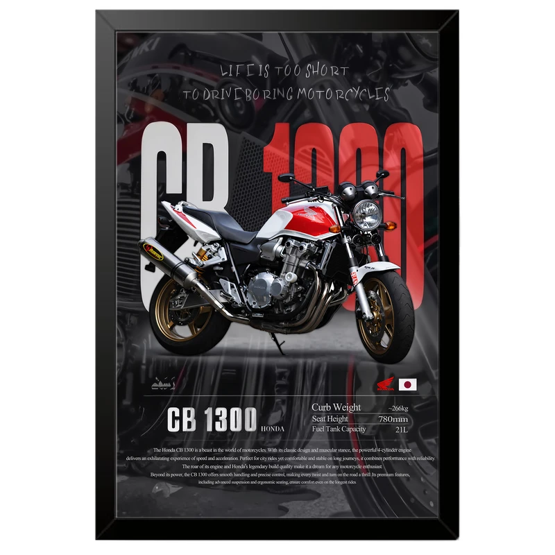 تابلو بکلیت طرح موتور سنگین هوندا HONDA CB1300 مدل B-po1902 فریم مشکی