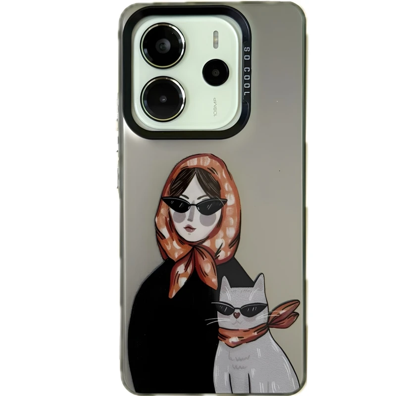کاور مدل so cool طرح دختروگربه مناسب برای گوشی موبایل شیائومی Redmi Note 12pro 4G