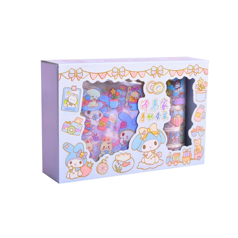 چسب نواری مدل واشی طرح ملودی به همراه استیکر بسته 12 عددی