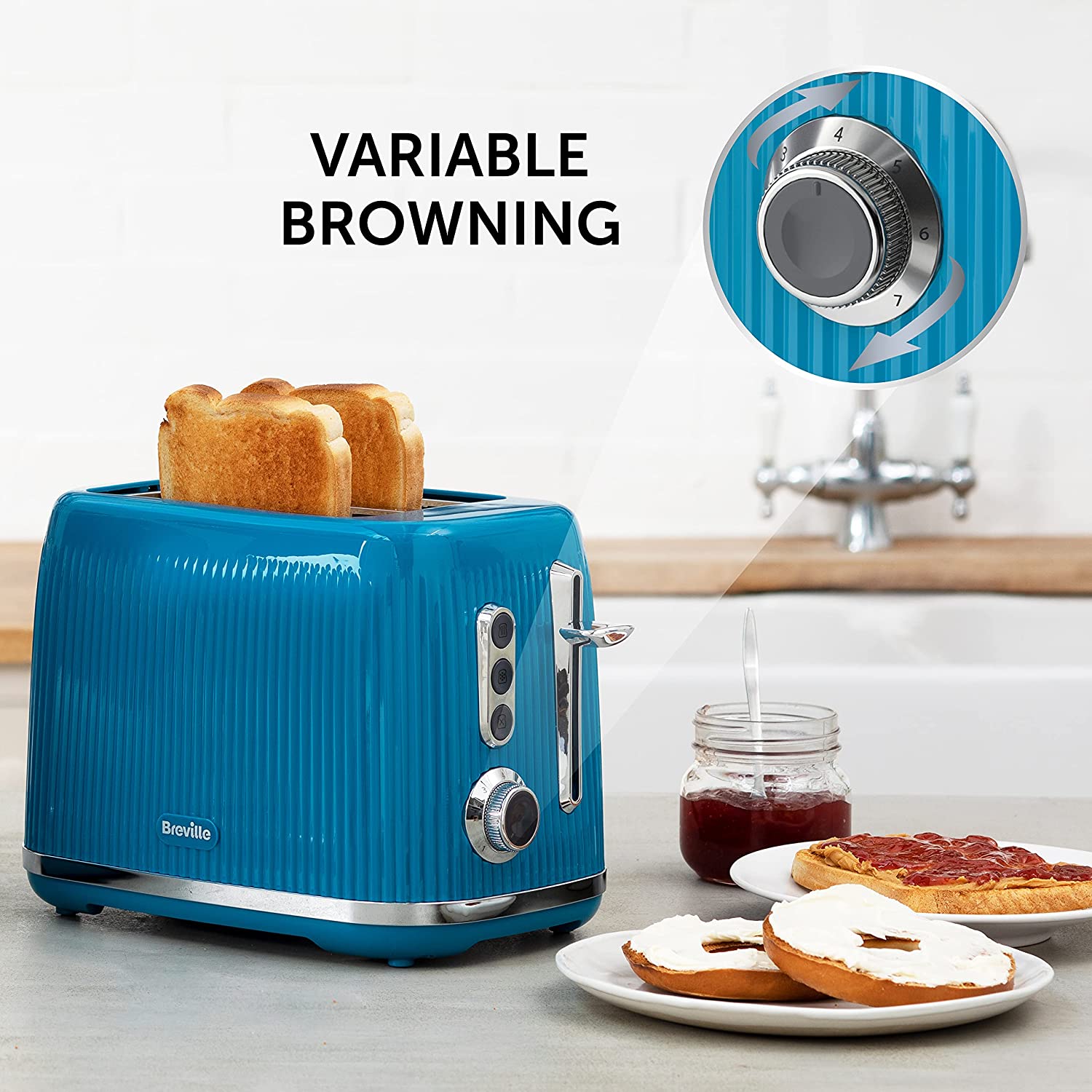 Turquoise toaster outlet and kettle set