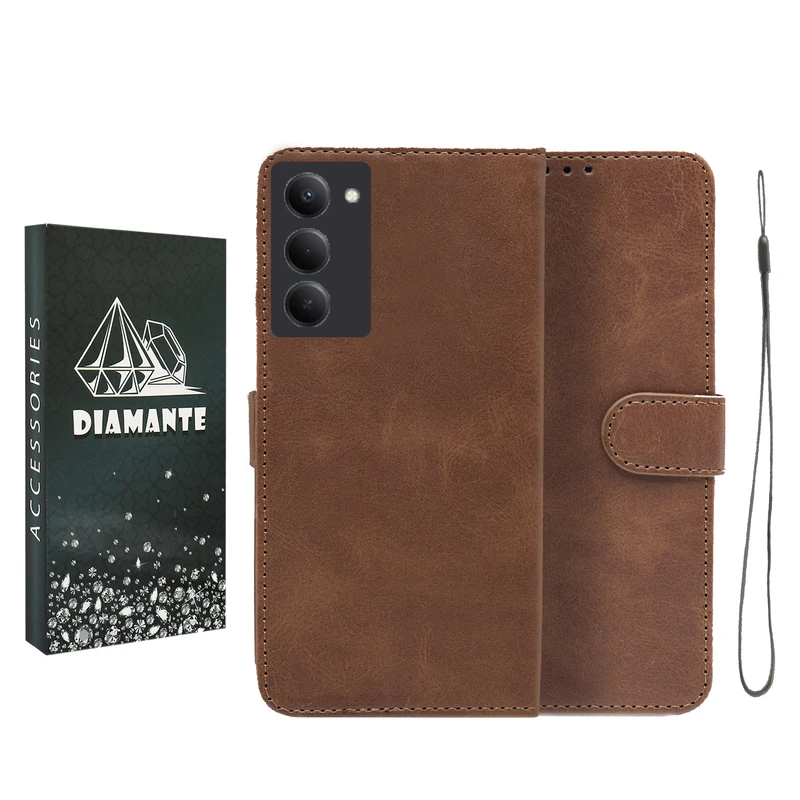 کیف کلاسوری دیامانته مدل Bandaviz Bk مناسب برای گوشی موبایل شیائومی Redmi 15 4G به همراه بندآویز