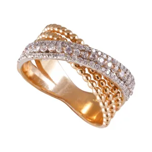 انگشتر طلا 18 عیار زنانه جواهری گاندی مدل 15269