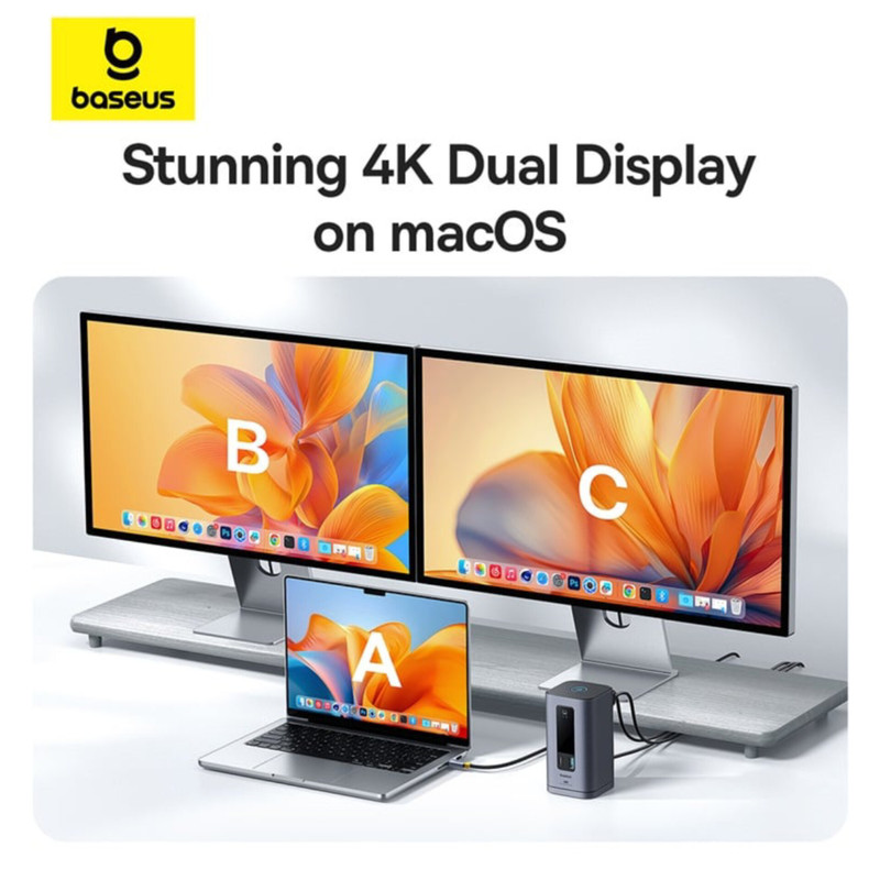 هاب 10 پورت USB-C بیسوس مدل BS-OH174   به همراه کابل USB-C