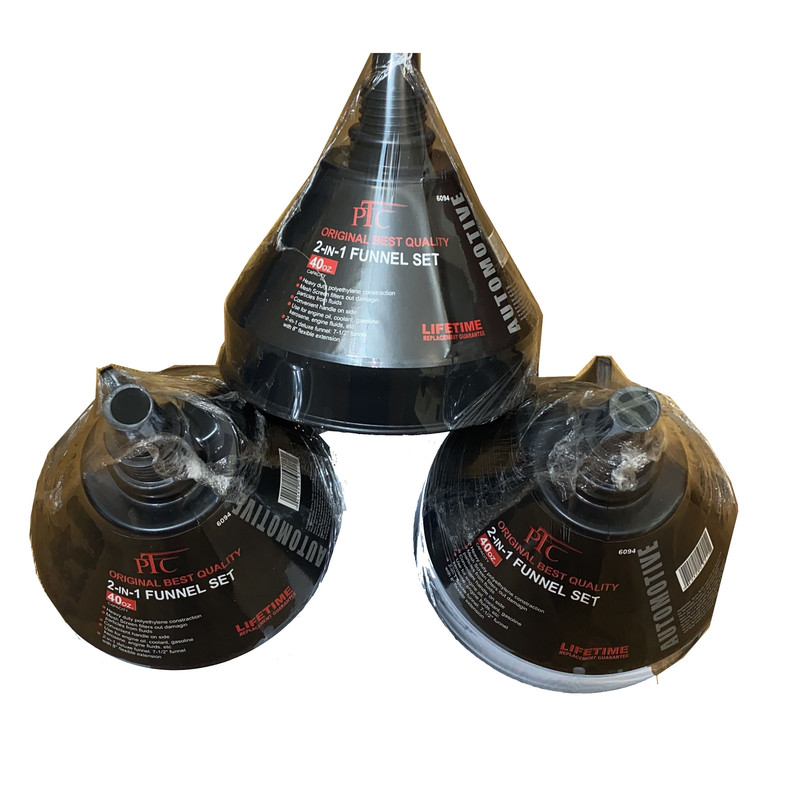 قیف خرطومی خودرو پی تی سی مدل 2in 1 Funnel بسته 3 عددی