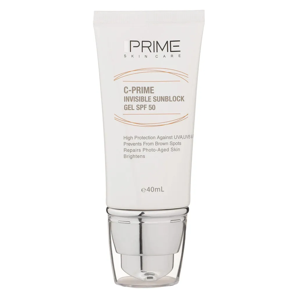 ژل ضدآفتاب بی‌رنگ پرایم SPF50 مدل C-Prime مناسب برای انواع پوست، حجم 40 میلی‌لیتر