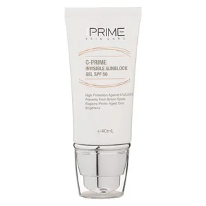 ژل ضدآفتاب بی‌رنگ پرایم SPF50 مدل C-Prime مناسب برای انواع پوست، حجم 40 میلی‌لیتر