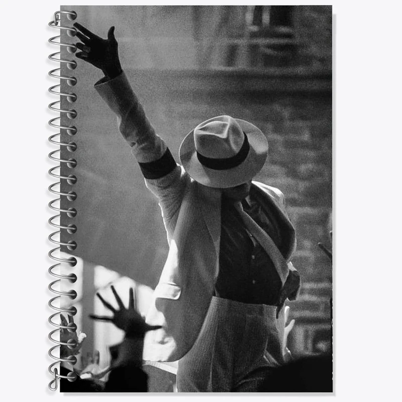 دفتر زبان 50 برگ خندالو مدل سه خط طرح مایکل جکسون Michael Jackson کد 19246