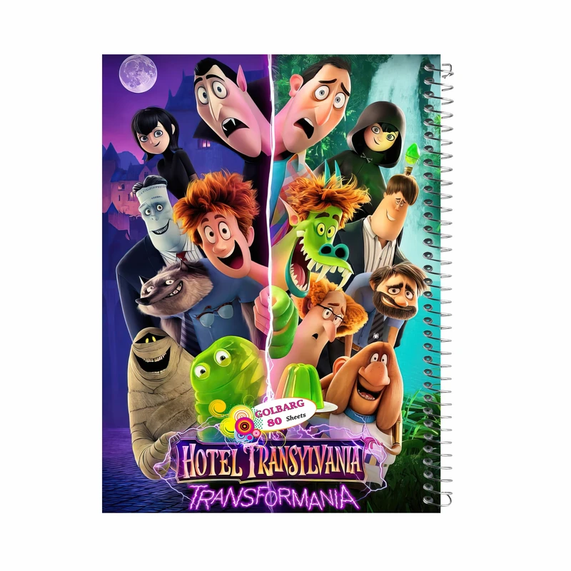 دفتر مشق 80 برگ گلبرگ طرح هتل ترانسفورمانیا کد 928