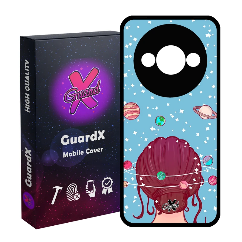 کاور گارد ایکس طرح Girl مدل قاب Glass10211 مناسب برای گوشی موبایل شیائومی Redmi A3 4G/ A3X 4G/ Poco C61