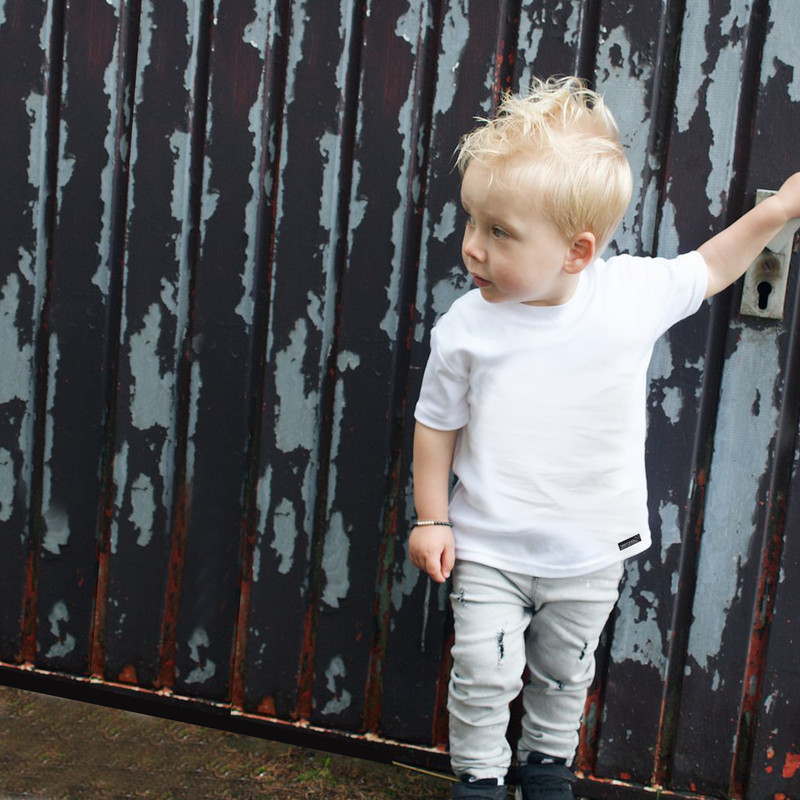 تی شرت آستین کوتاه دخترانه 27 مدل Tshirt White kids Simple کد MH1449