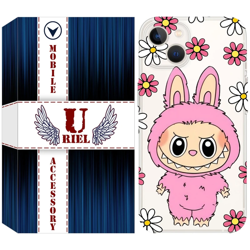کاور یوریل مدل Clear کد 106 طرح لبوبو Labubu مناسب برای گوشی موبایل اپل iPhone 13