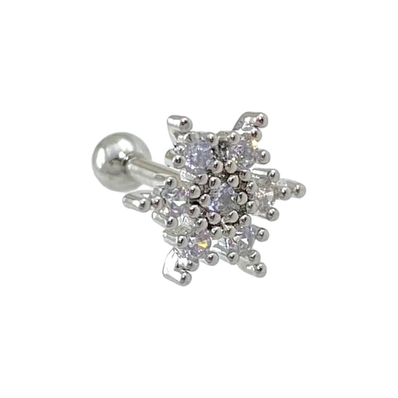 پیرسینگ گوش زنانه مدل برف کد P4435 پیرسینگ گوش زنانه مدل برف کد P4435