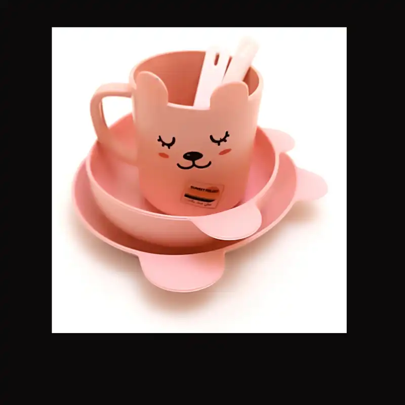 ظرف غذا کودک سان ست پلاست مدل panda کد s2 مجموعه 5 عددی