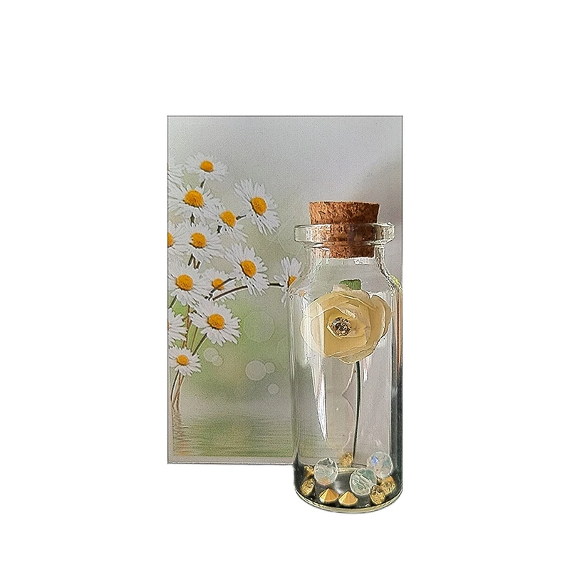 گیفت مدل بطری گل طرح کارتی بسته ۱۰ عددی