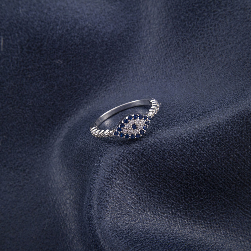 انگشتر نقره زنانه مدل چشم نظر 151