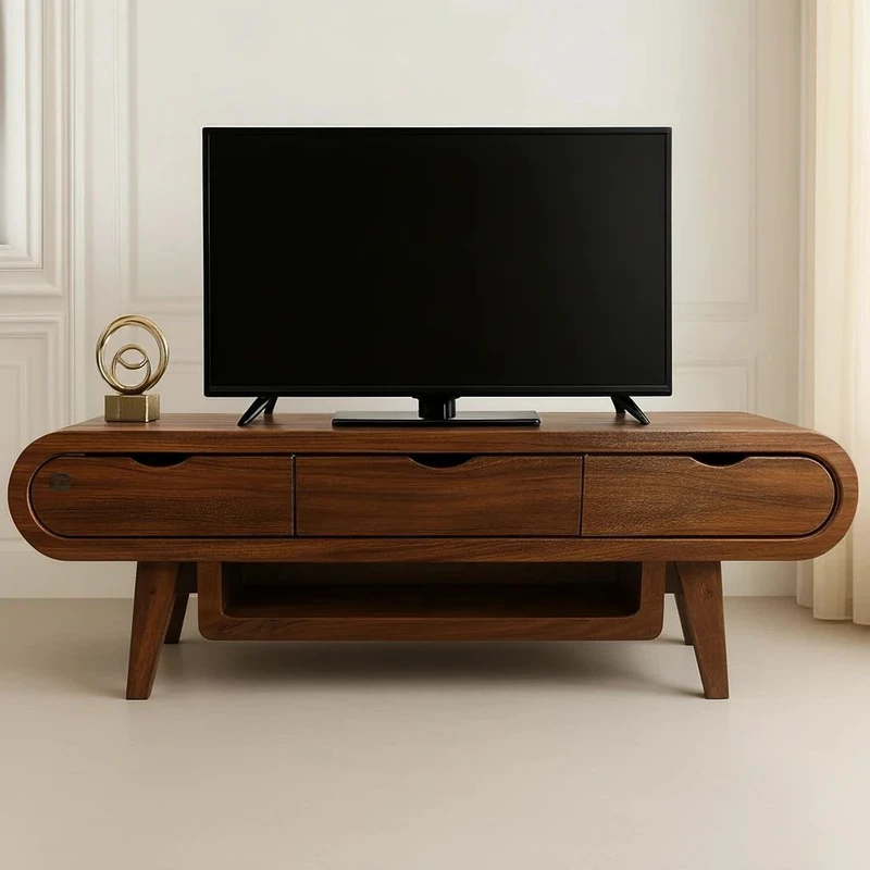 میز تلویزیون آرچین چوب مدل رادیویی مناسب برای تلویزیون تا 49 اینچ