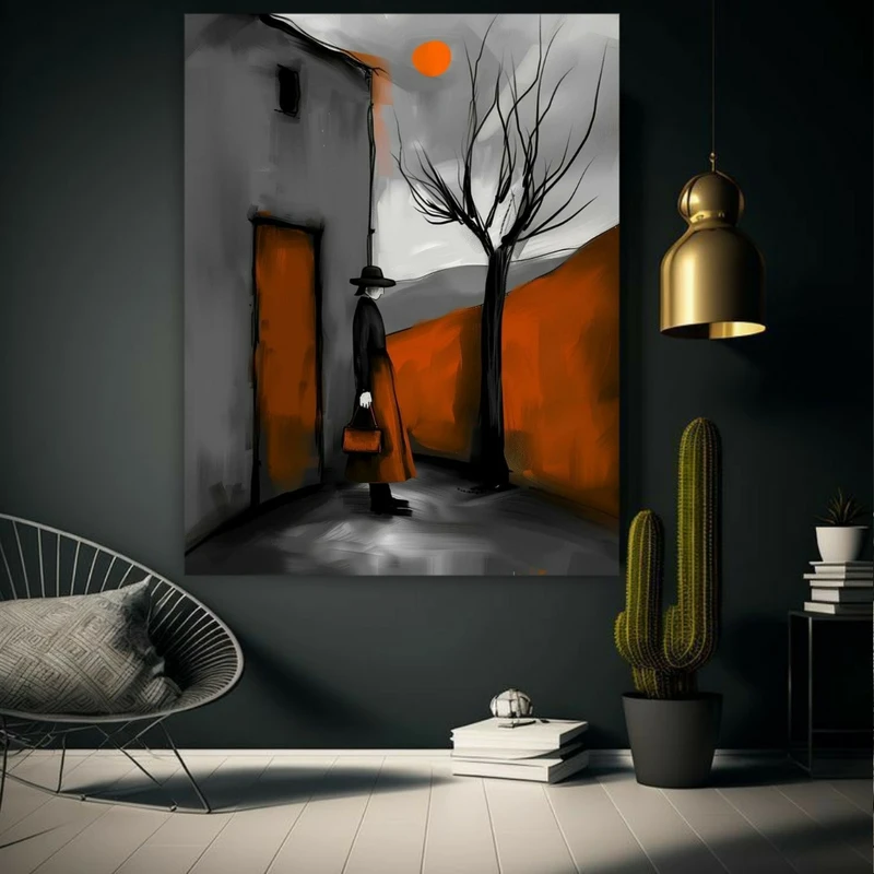 پوستر طرح مخمل نقاشی فانتزی مدل دختر تنها کد BK23570