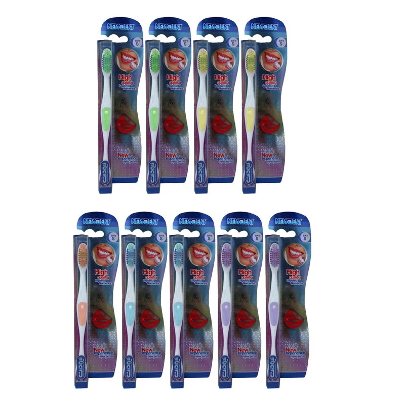 مسواک نیودنت مدل CT-Bristles با برس نرم بسته 9 عددی