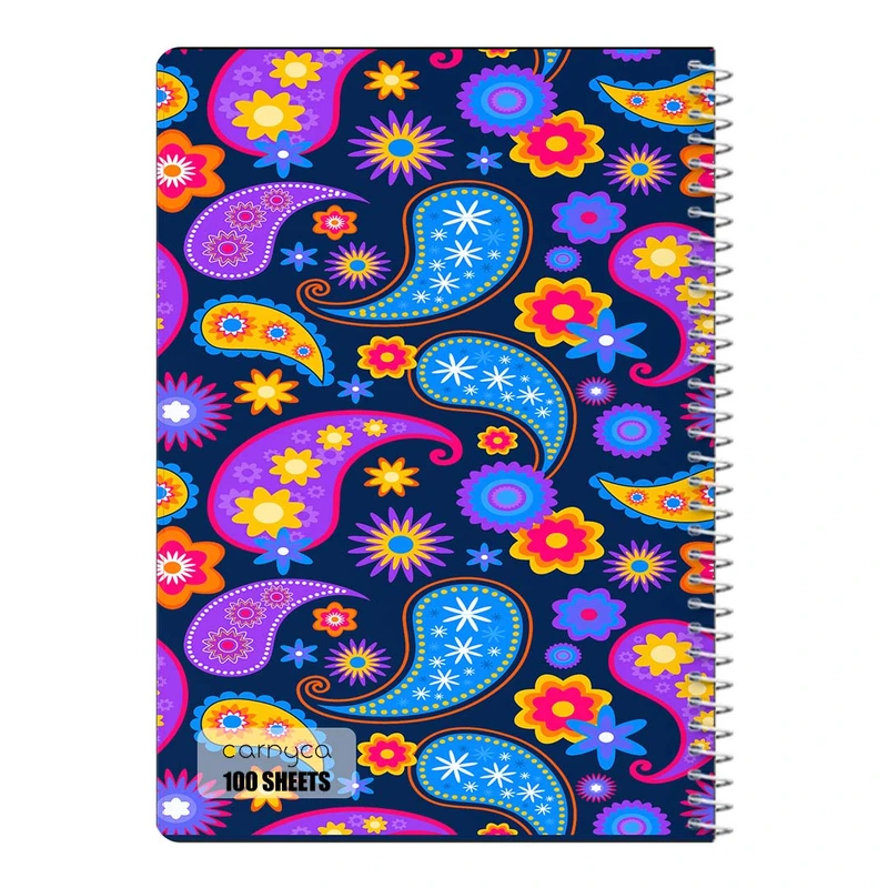 دفتر شطرنجی 100 برگ سیمی کارنیکا طرح پترن ایرانی Persian Pattern کد 80251