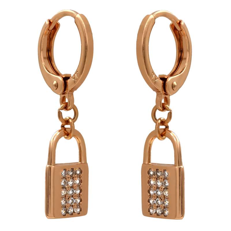 گوشواره زنانه ژوپینگ مدل قفل نگینی کد TE-184 گوشواره زنانه ژوپینگ مدل قفل نگینی کد TE-184