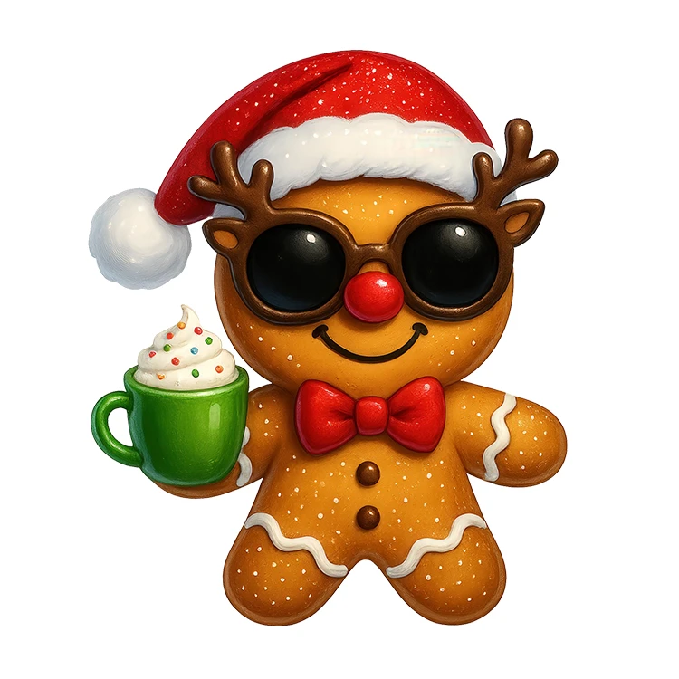 استیکر پارچه و لباس پاد آفرین مدل کریسمس طرح کوکی بیسکویت کد S3110