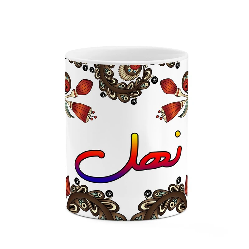 ماگ کاکتی مدل اسم نهل طرح سنتی گل و بته کد mgh48076
