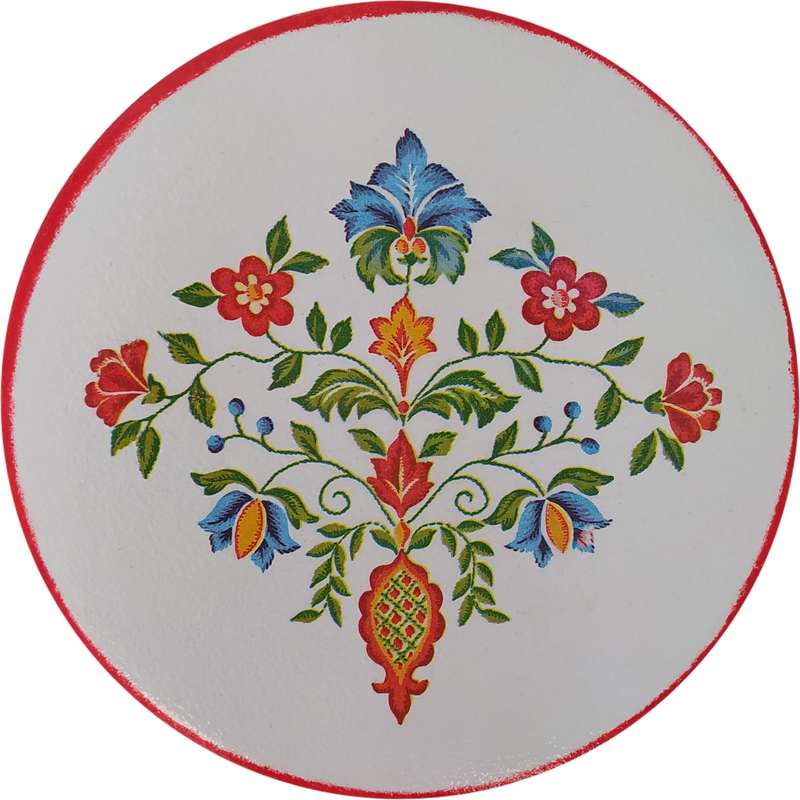 بشقاب دیوارکوب سفالی مدل گل کاشی