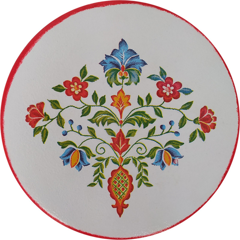 بشقاب دیوارکوب سفالی مدل گل کاشی